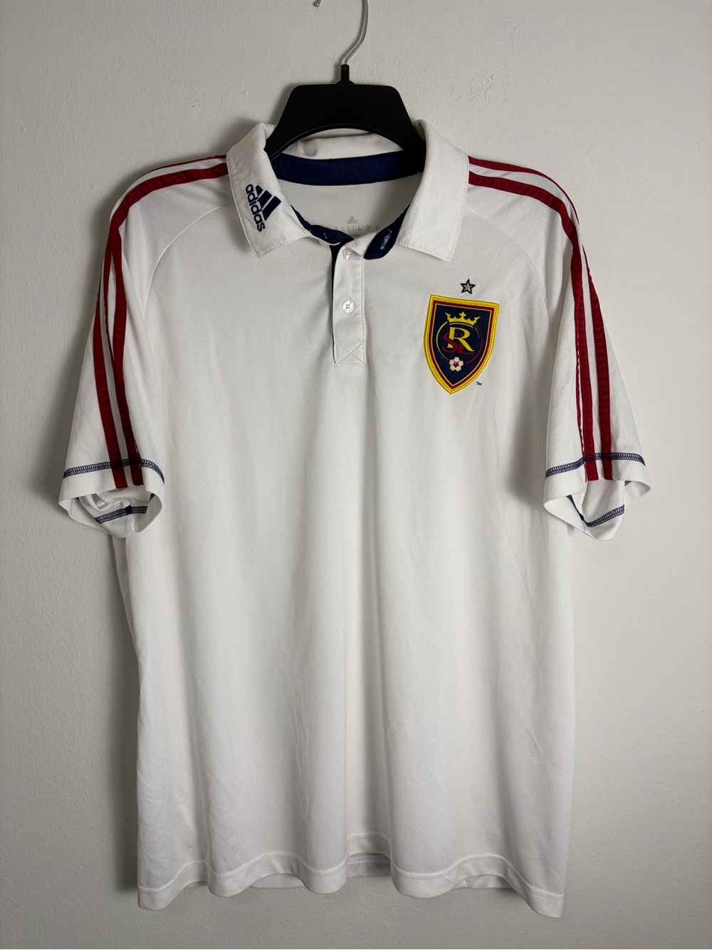 Adidas Real Salt Lake Away Soccer Jersey Polo Collar Size L MLS